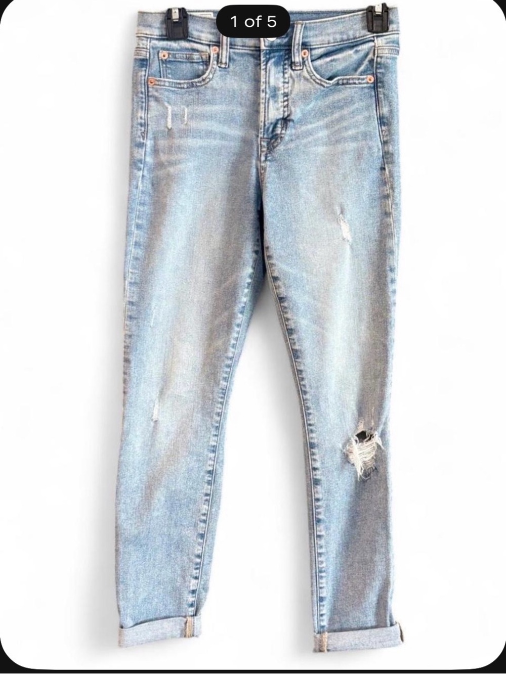 Women’s Gap Light Blue Distressed true skinny high rise Jeans size 0R/25